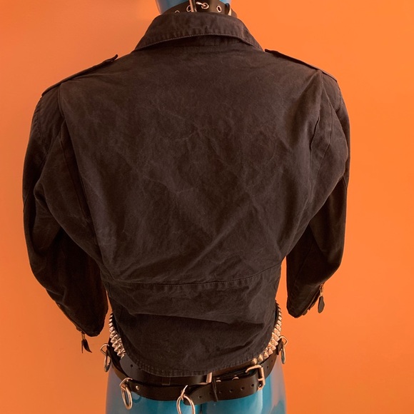 New wave/ Punk/ Goth/ 80’s Biker cotton-fabric jacket - Picture 11 of 12